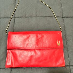 Elegant Red Leather Clutch